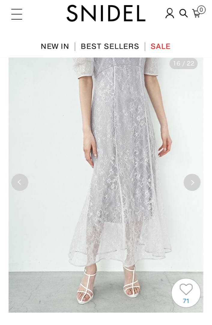 スナイデル　スパンコールレースドレス