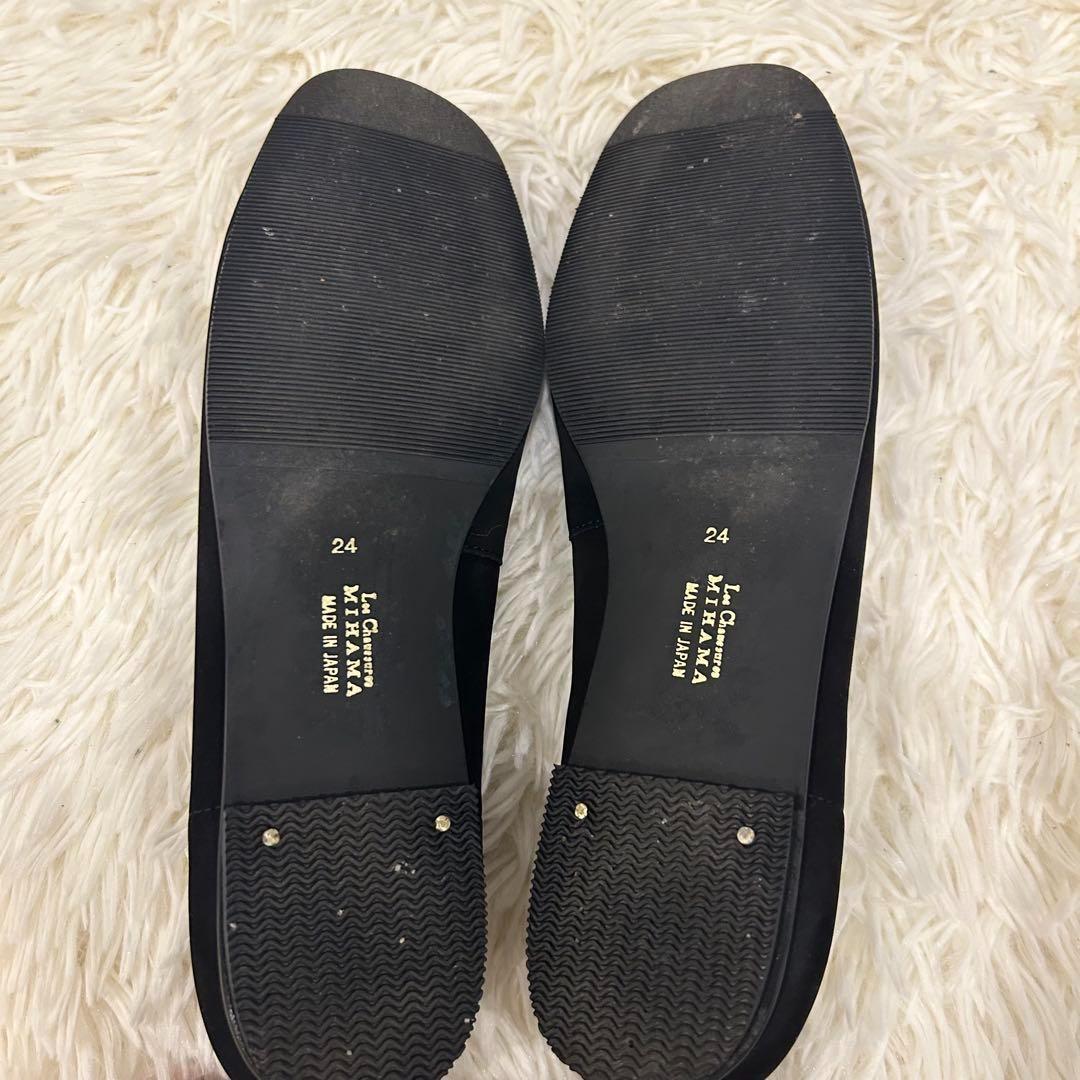 極美品 MIHAMA ミハマ エナメル バックル パンプス 黒 24 箱付き