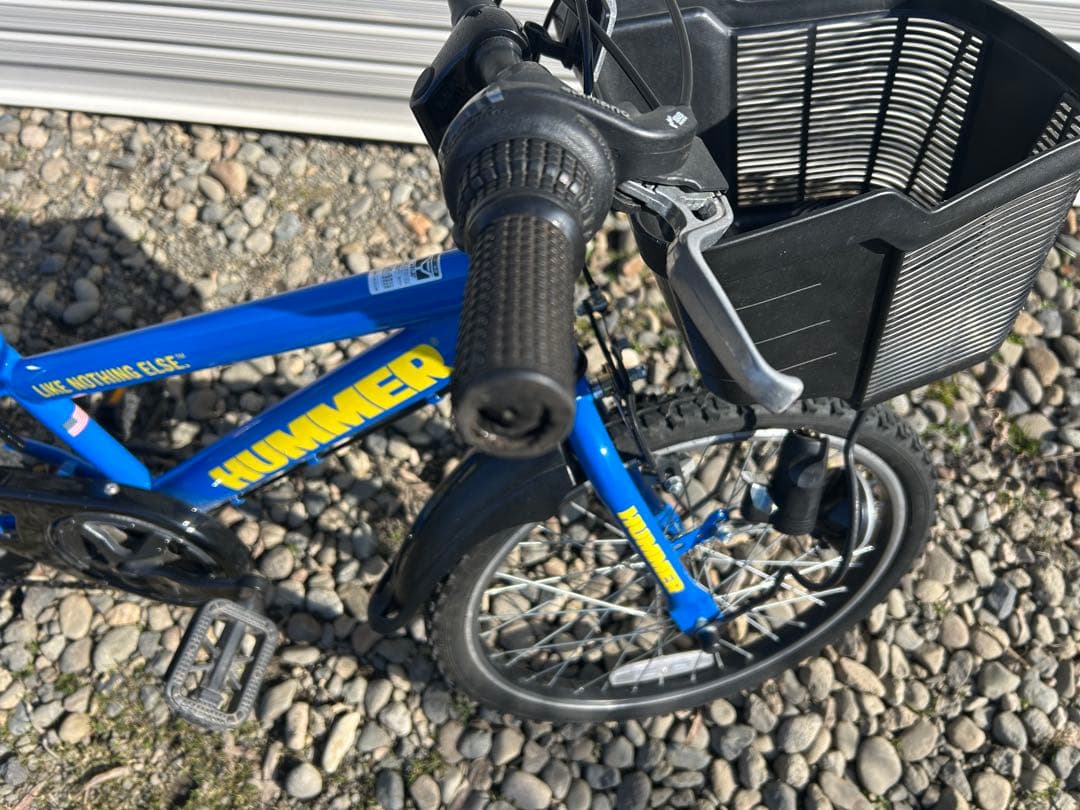 HUMMER 子供用自転車 青 前カゴ付き
