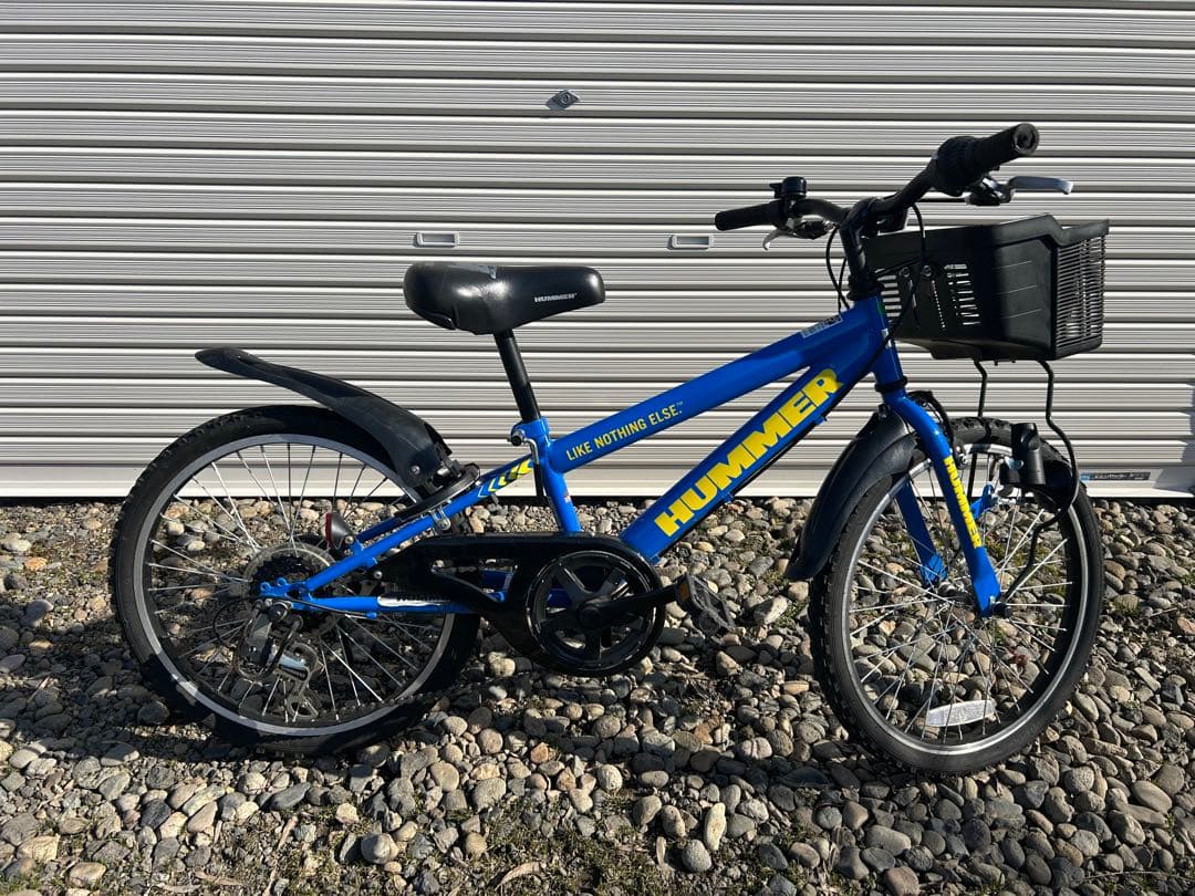 HUMMER 子供用自転車 青 前カゴ付き
