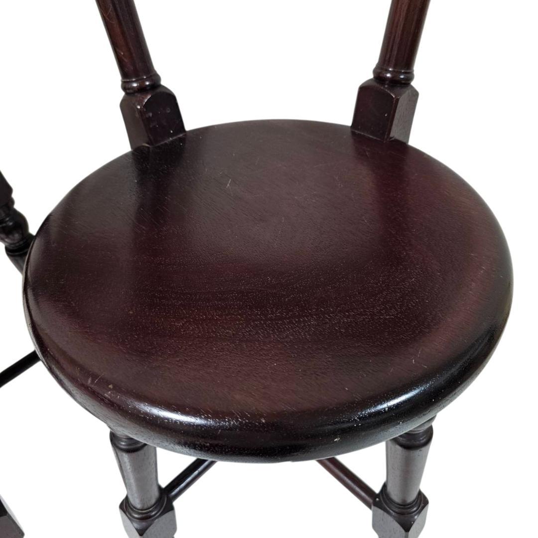 【現状渡し】九州民芸家具 南京小椅子 丸座 2脚セット② ろくろ脚 イス いす