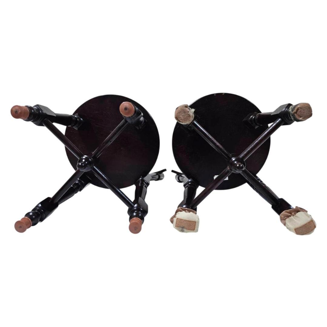 【現状渡し】九州民芸家具 南京小椅子 丸座 2脚セット② ろくろ脚 イス いす