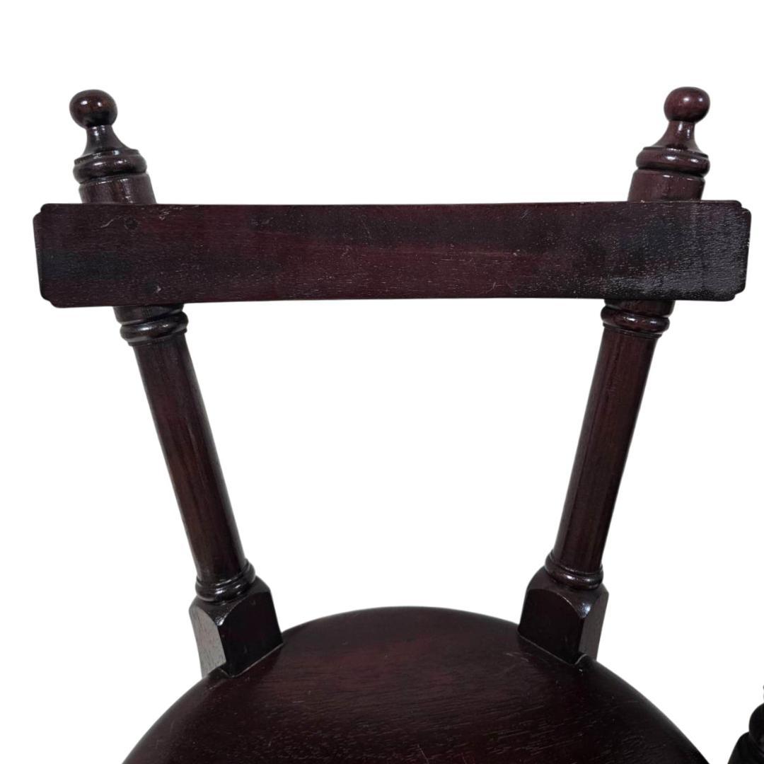 【現状渡し】九州民芸家具 南京小椅子 丸座 2脚セット② ろくろ脚 イス いす