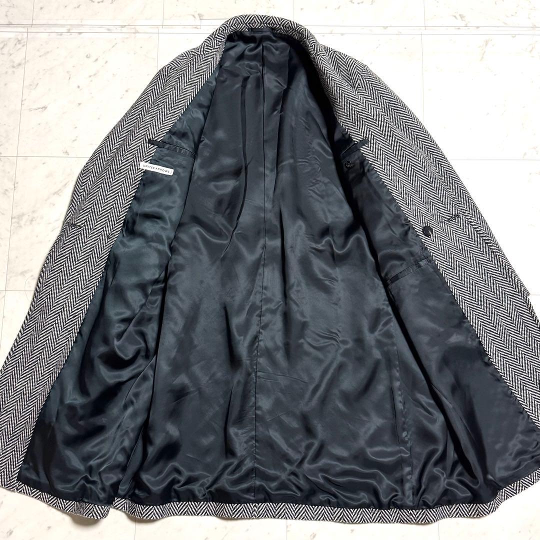 ユナイテッドアローズ ヘリンボーン チェスターベルテッドコート M(XL相当)
