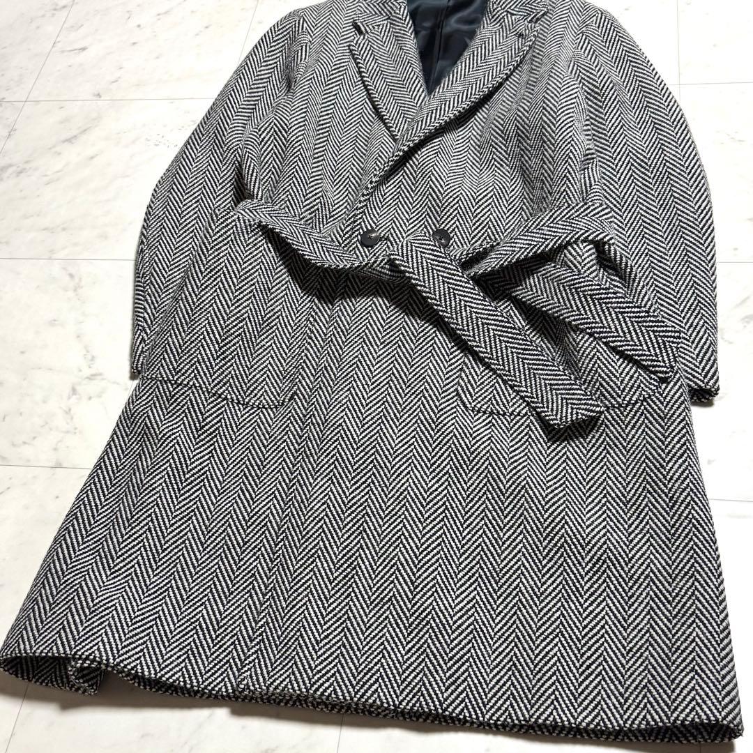 ユナイテッドアローズ ヘリンボーン チェスターベルテッドコート M(XL相当)