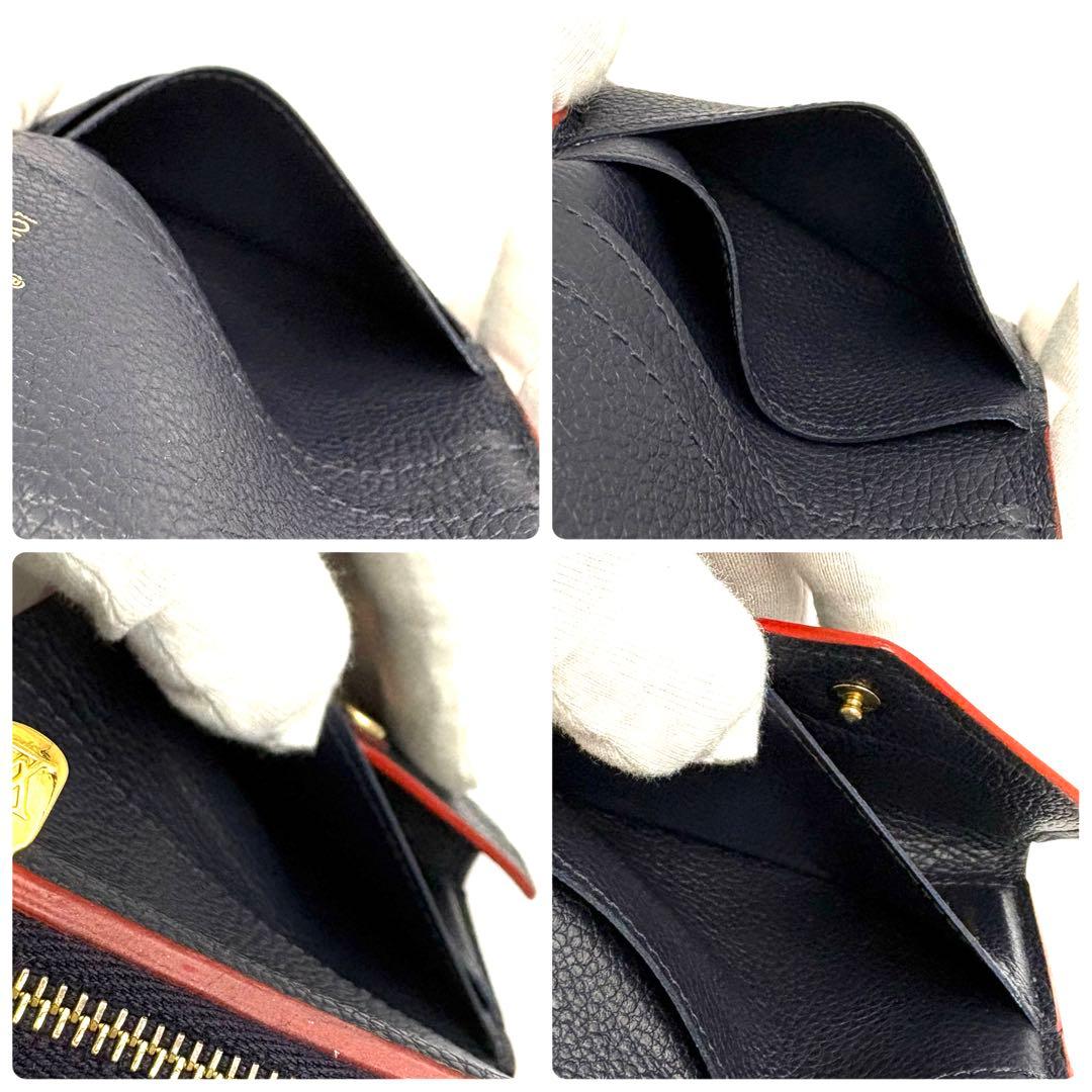 現行✨ルイヴィトン アンプラント ポルトフォイユ ゾエ 三つ折り財布 ミニ　紺