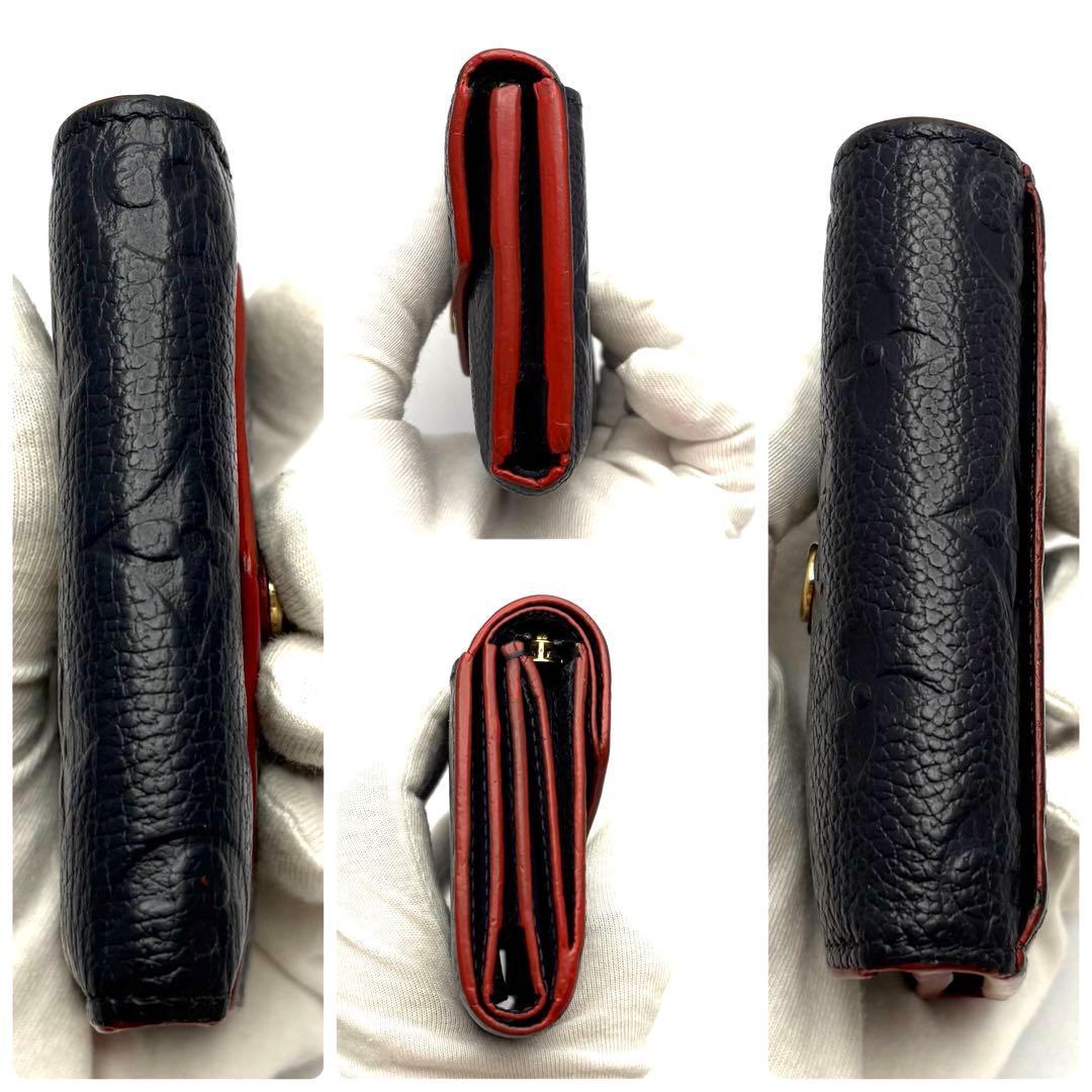 現行✨ルイヴィトン アンプラント ポルトフォイユ ゾエ 三つ折り財布 ミニ　紺