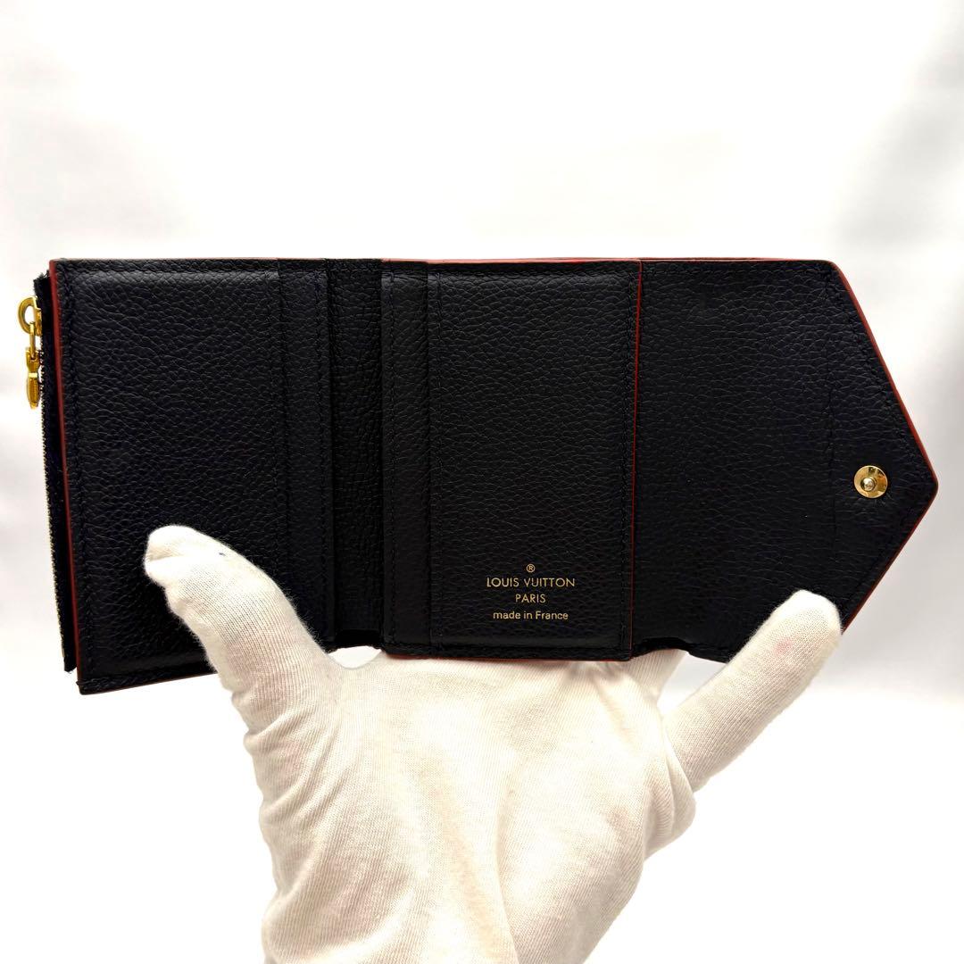 現行✨ルイヴィトン アンプラント ポルトフォイユ ゾエ 三つ折り財布 ミニ　紺