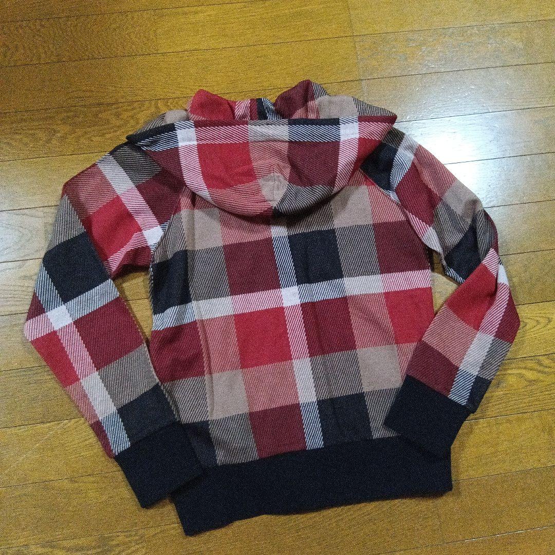 新品　ブルーレーベル　クレストブリッジ 　赤系チェックパーカー 38 バーバリー