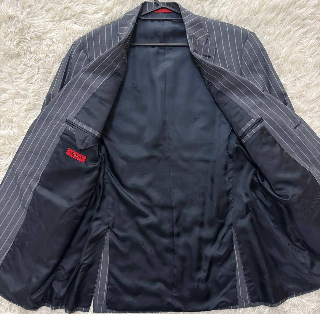 ISAIA 高級スーツセットアップ　ストライプ　大きいサイズ　XL