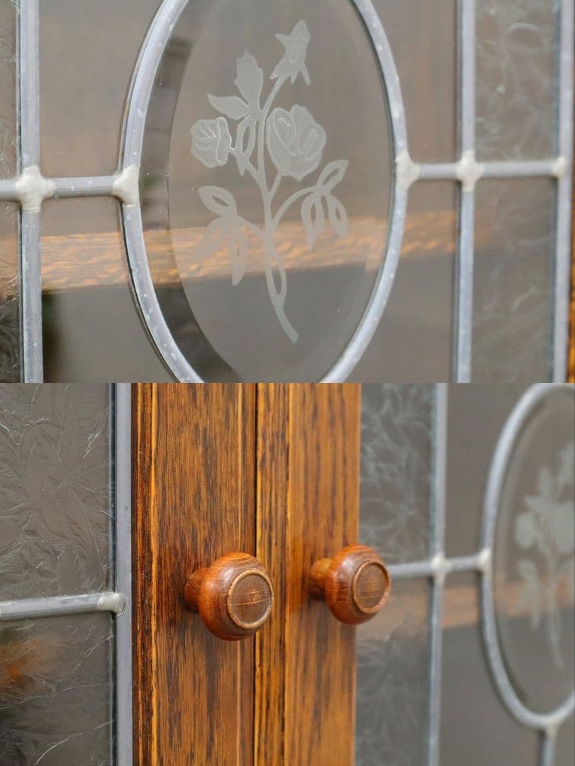 【よし！】高級！三越家具【ブルージュ】ステンドグラス食器棚・カップボード