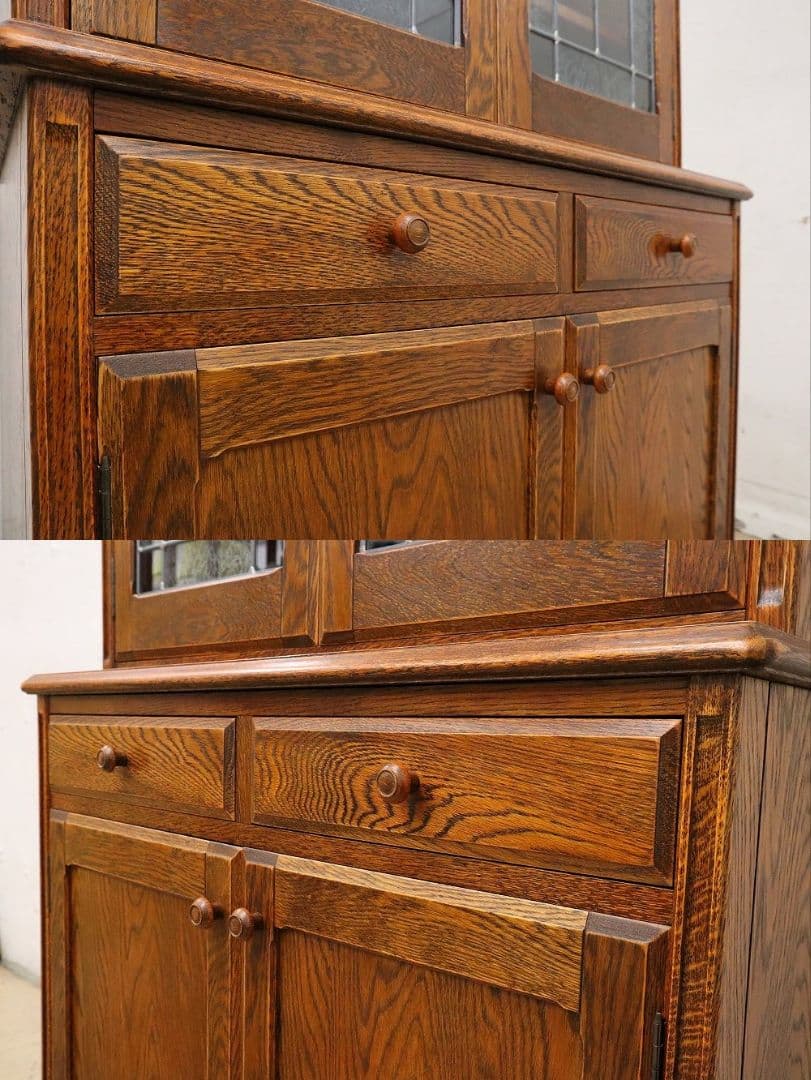 【よし！】高級！三越家具【ブルージュ】ステンドグラス食器棚・カップボード