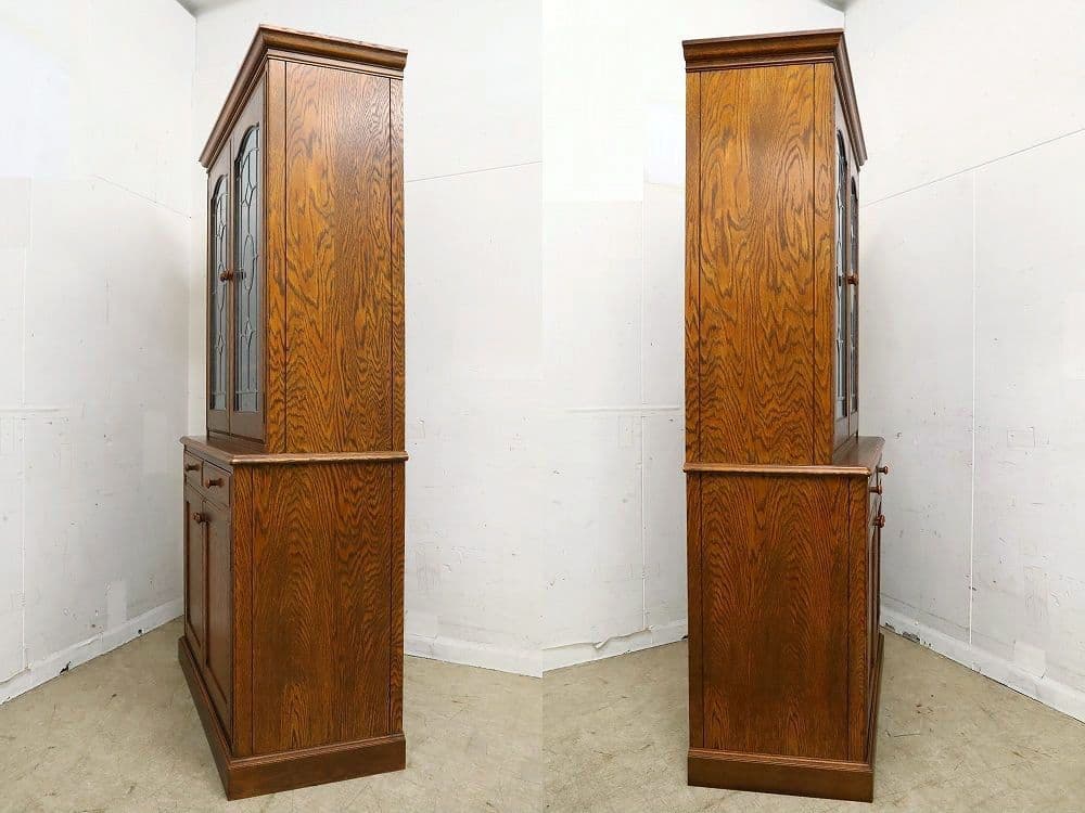 【よし！】高級！三越家具【ブルージュ】ステンドグラス食器棚・カップボード