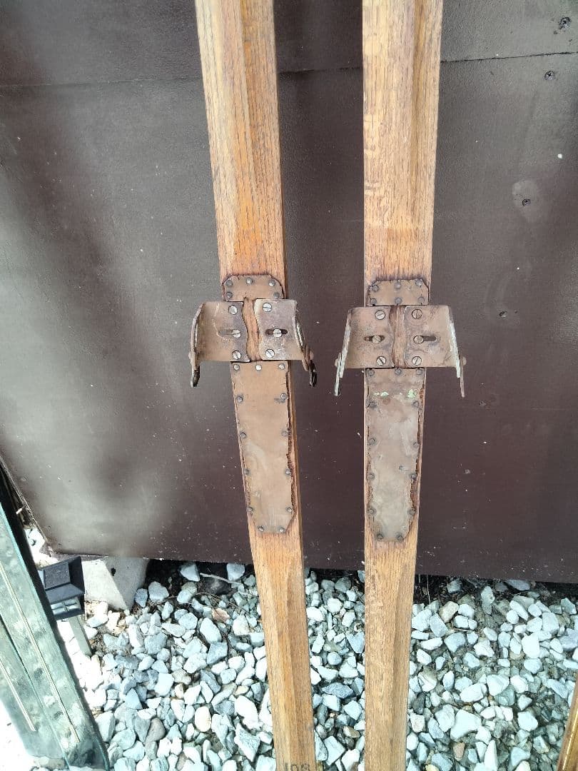 【引き取り限定】アンティーク 木製スキー板 ３セット