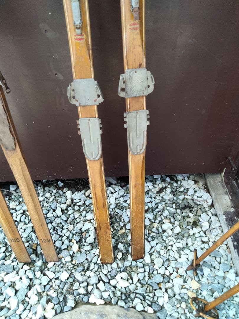 【引き取り限定】アンティーク 木製スキー板 ３セット