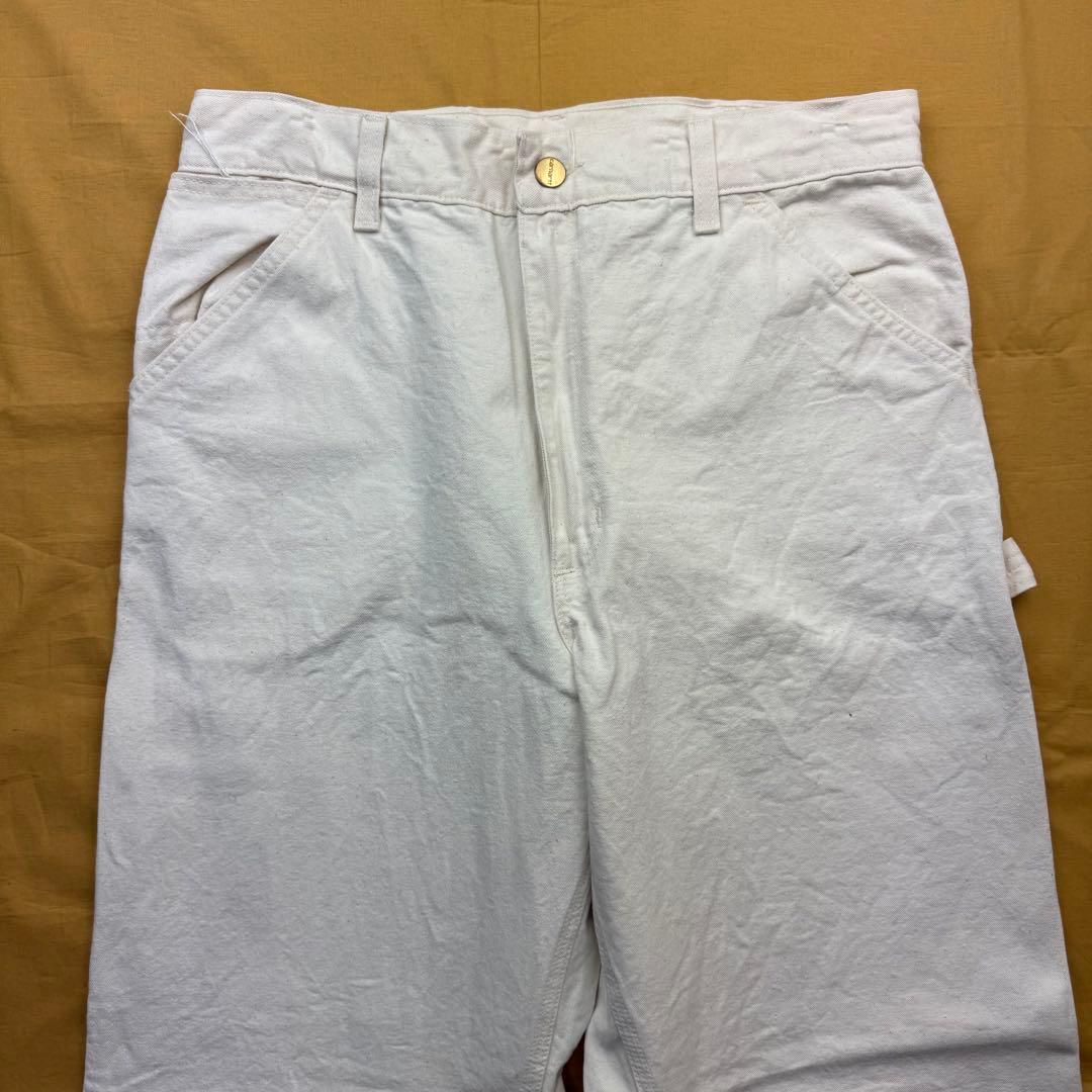 80s 90s carhartt USA製　ペインターパンツ　ホワイト　きなり