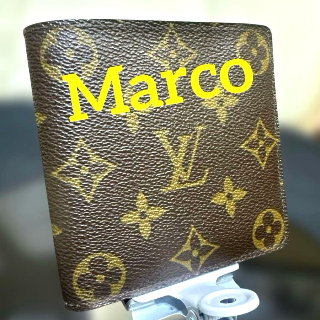 ⑩☆優良品☆モノグラム♪マルコ☆2つ折り財布★ポケットあり