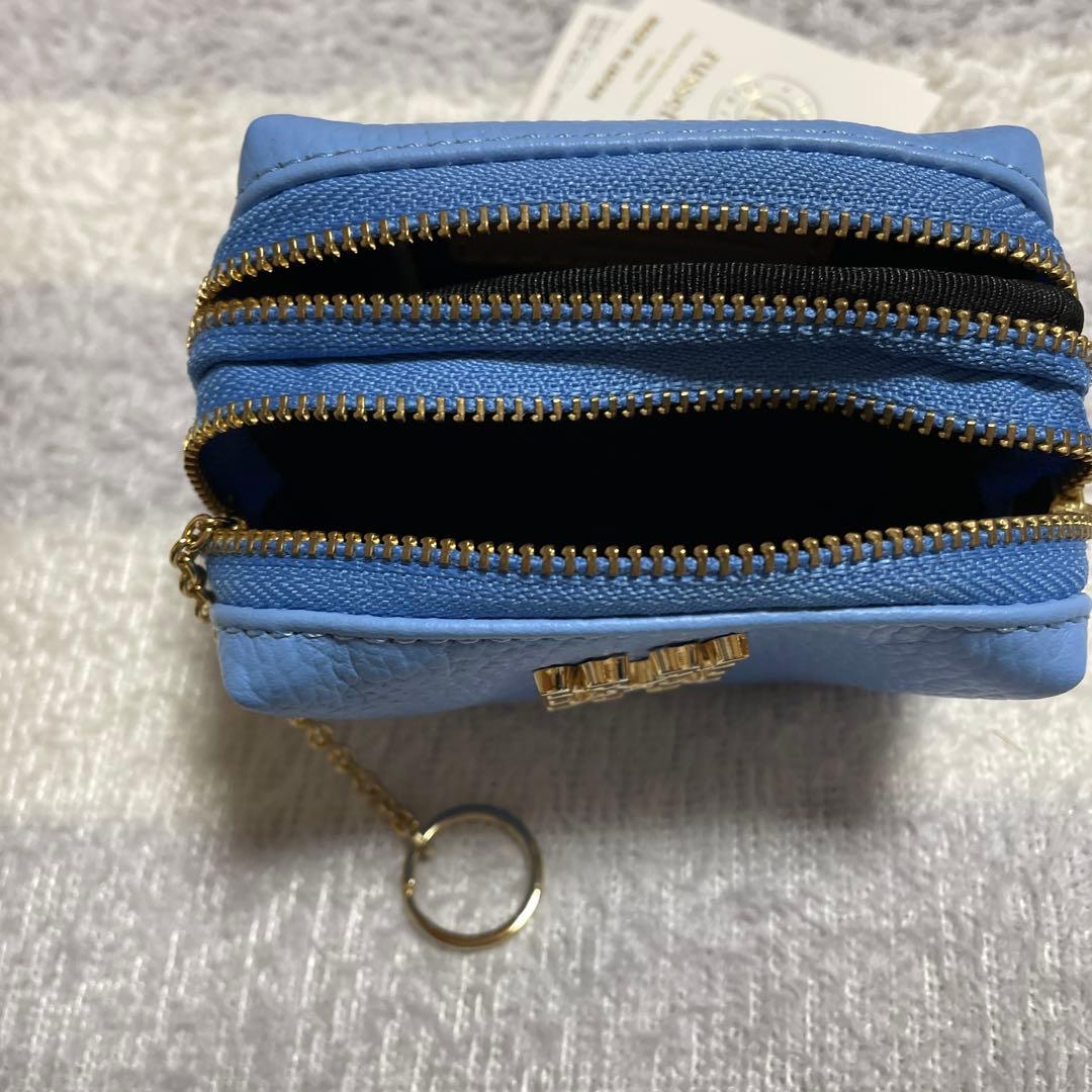 ラシット　ライトブルー レザー キーケース　ケース