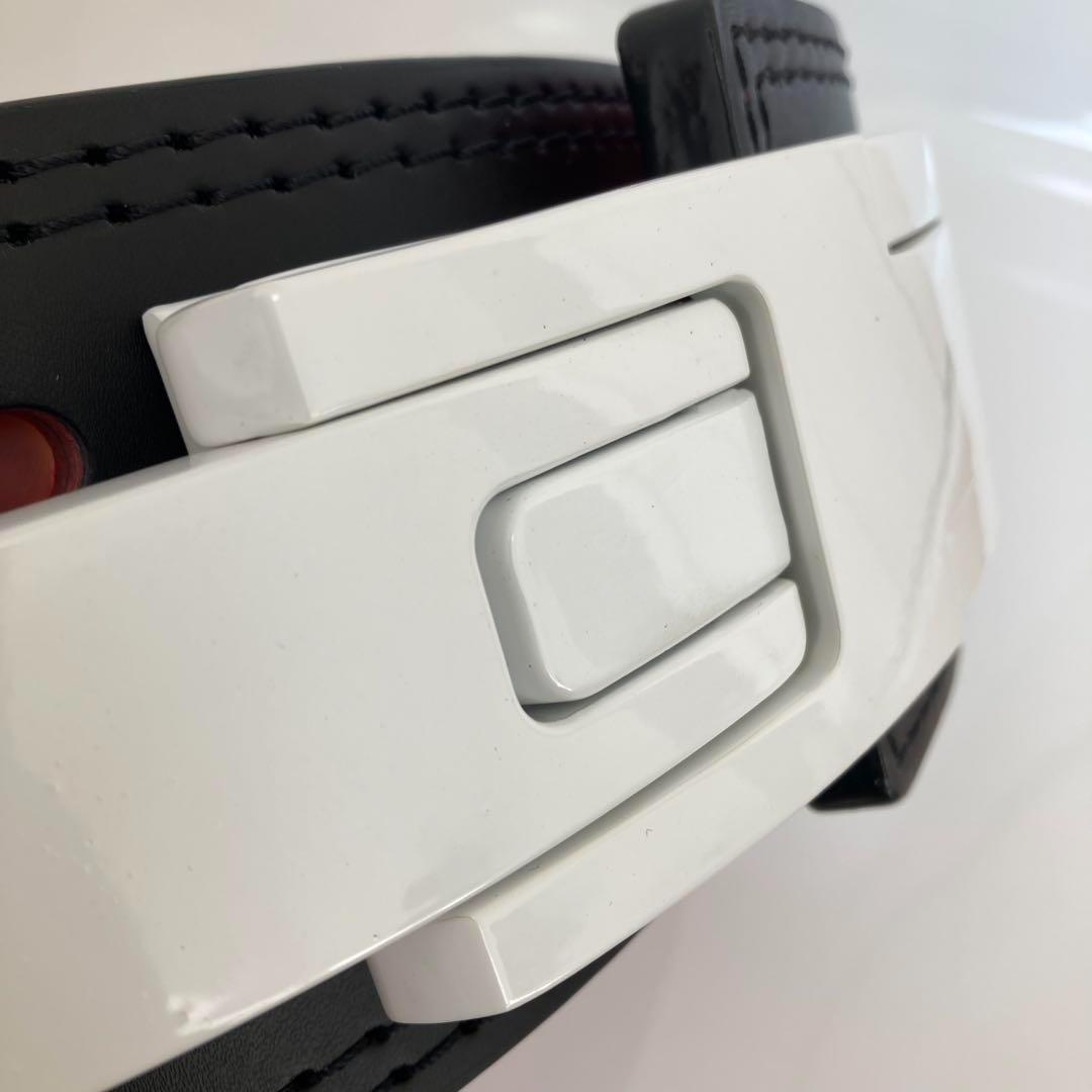 パワーベルト レバーアクション Mサイズ 本革 BLACK× 白バックル 可変式