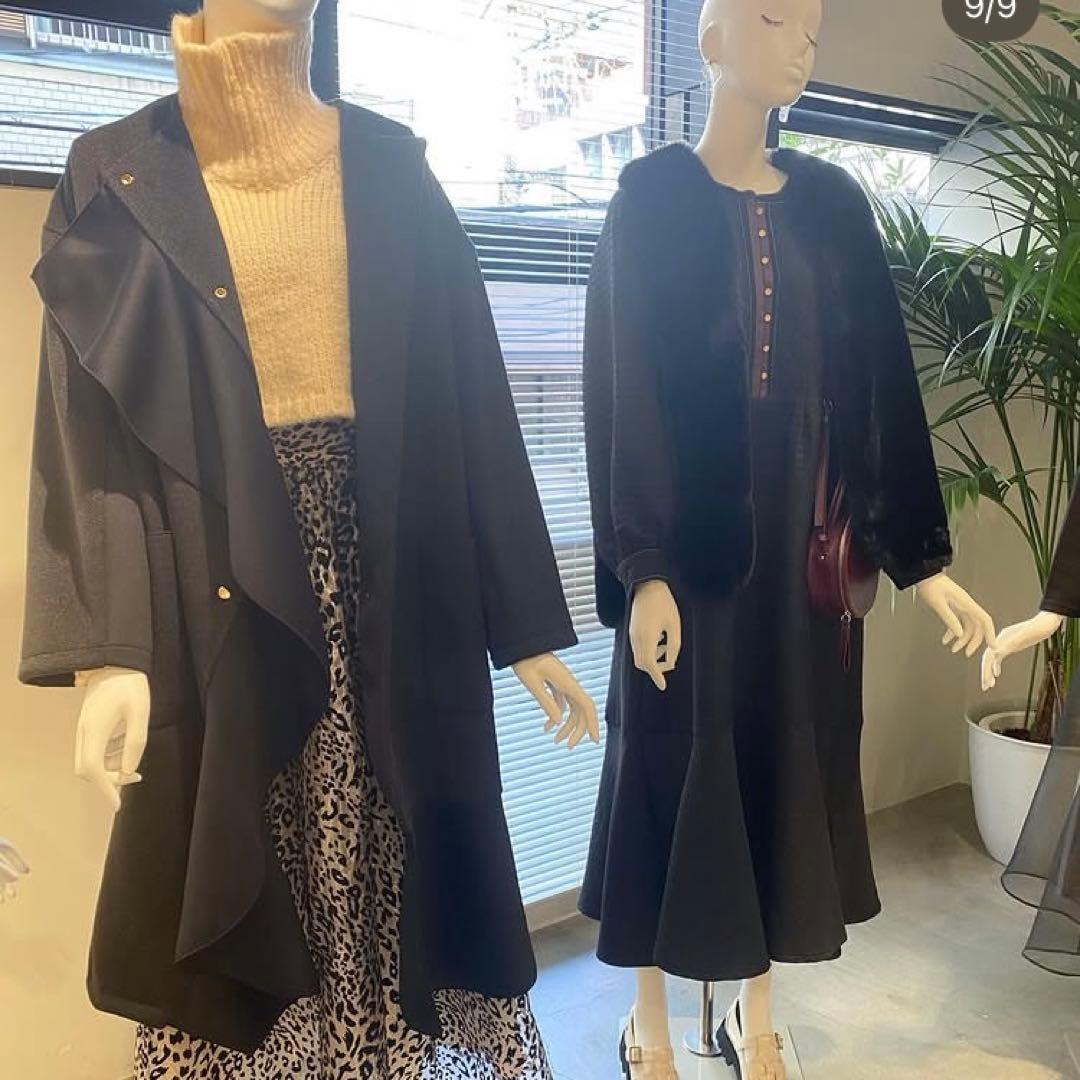 ✨新品✨Eimee Low エイミーロウ ボンディングフリルビーバーコート 黒