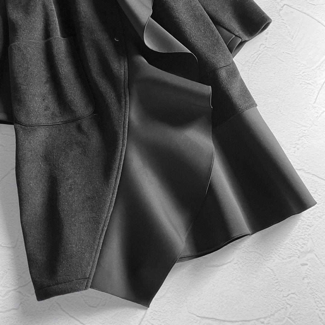 ✨新品✨Eimee Low エイミーロウ ボンディングフリルビーバーコート 黒