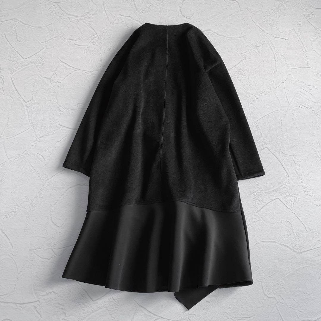 ✨新品✨Eimee Low エイミーロウ ボンディングフリルビーバーコート 黒