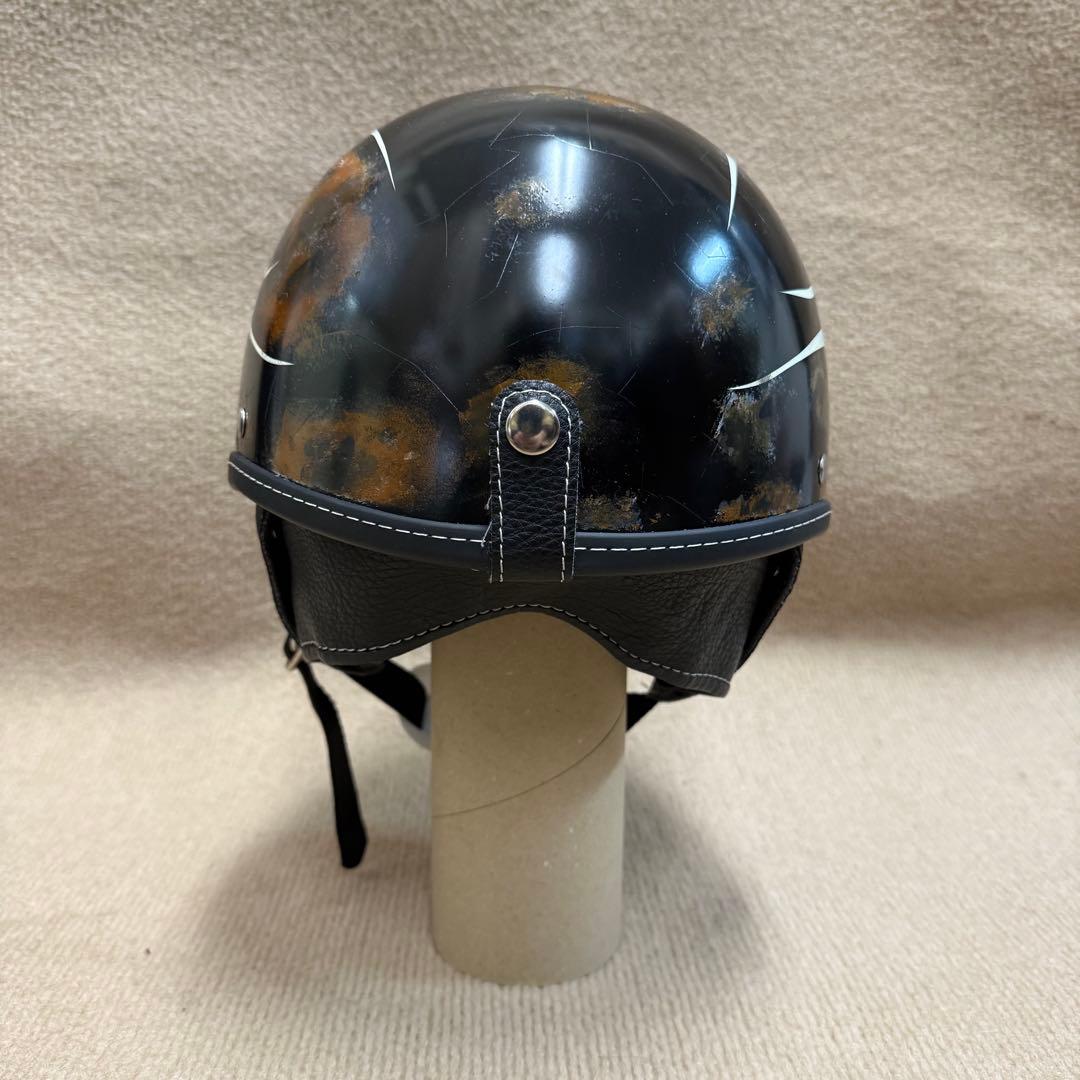 ショーティー ポリヘル ポリスヘルメット 半ヘル フレイムス エイジング加工