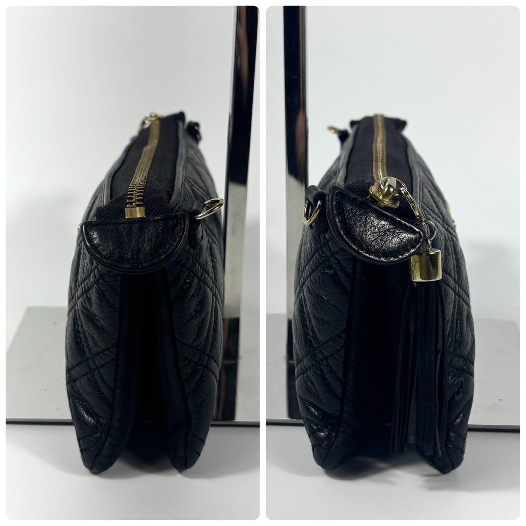 ✨希少 美品✨アタオ ショルダーバッグ ブーブー キルティング レザー ブラック