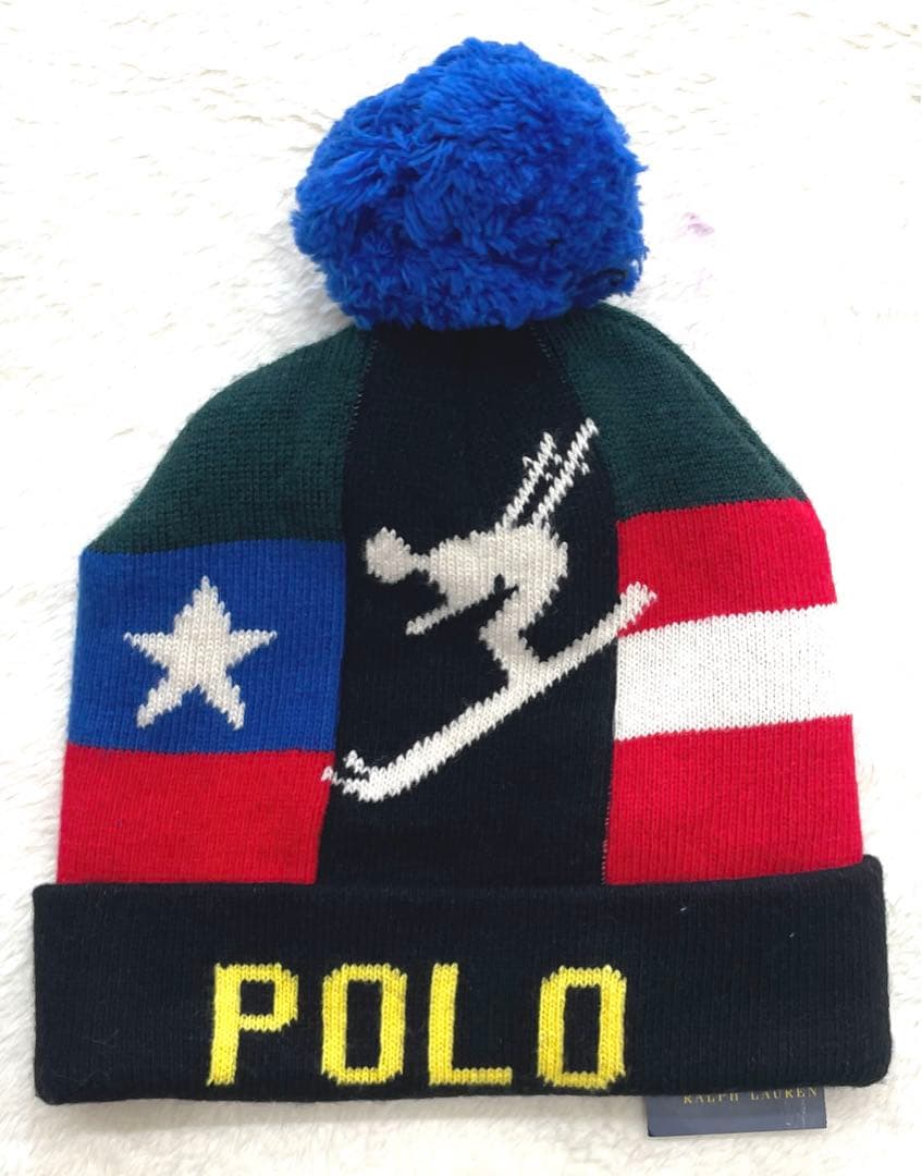 6r782　ポロ　ラルフローレン　ポンポン　ニット帽　ダウンヒル　スキー