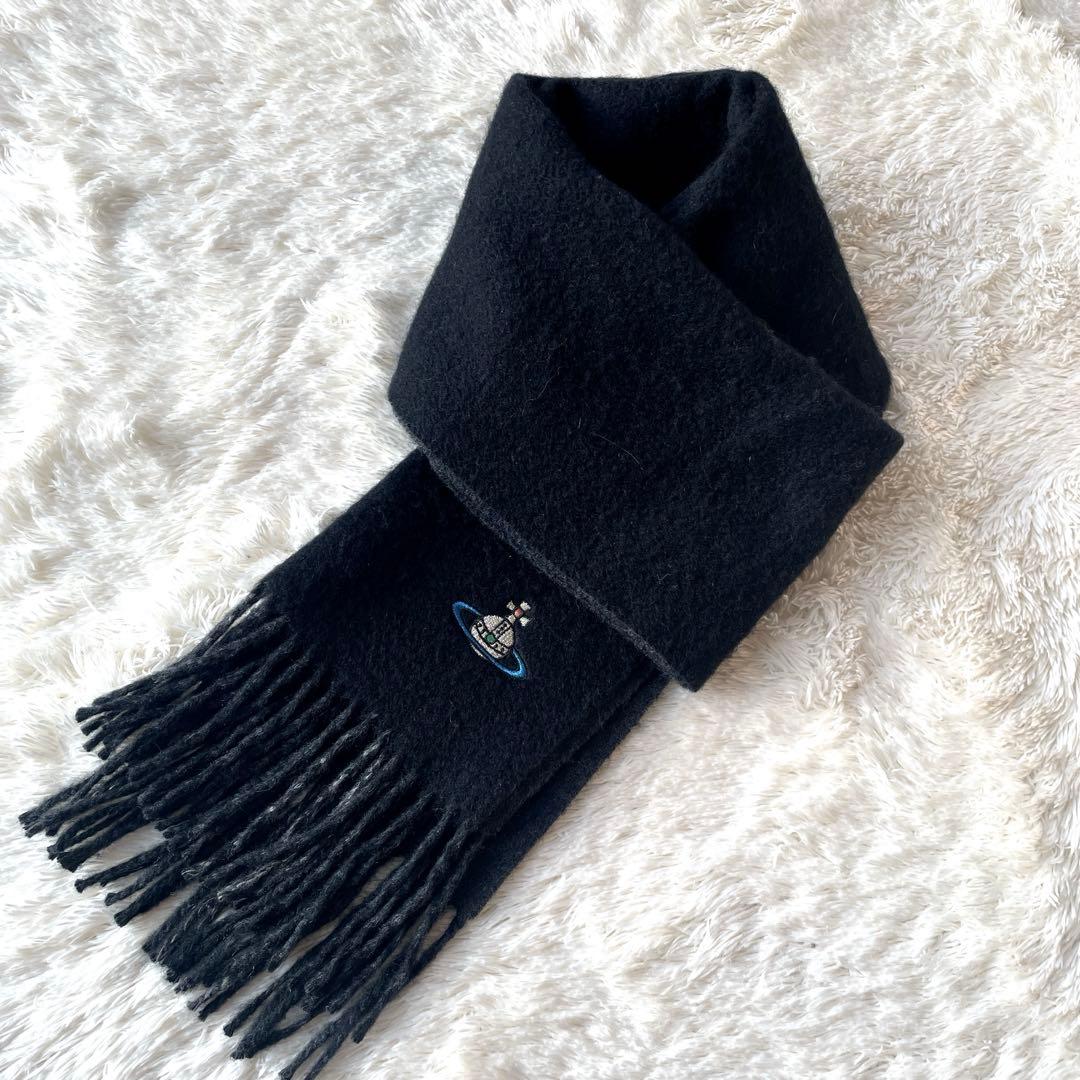 ヴィヴィアンウエストウッド カシミヤ　リバーシブルマフラー　オーブ