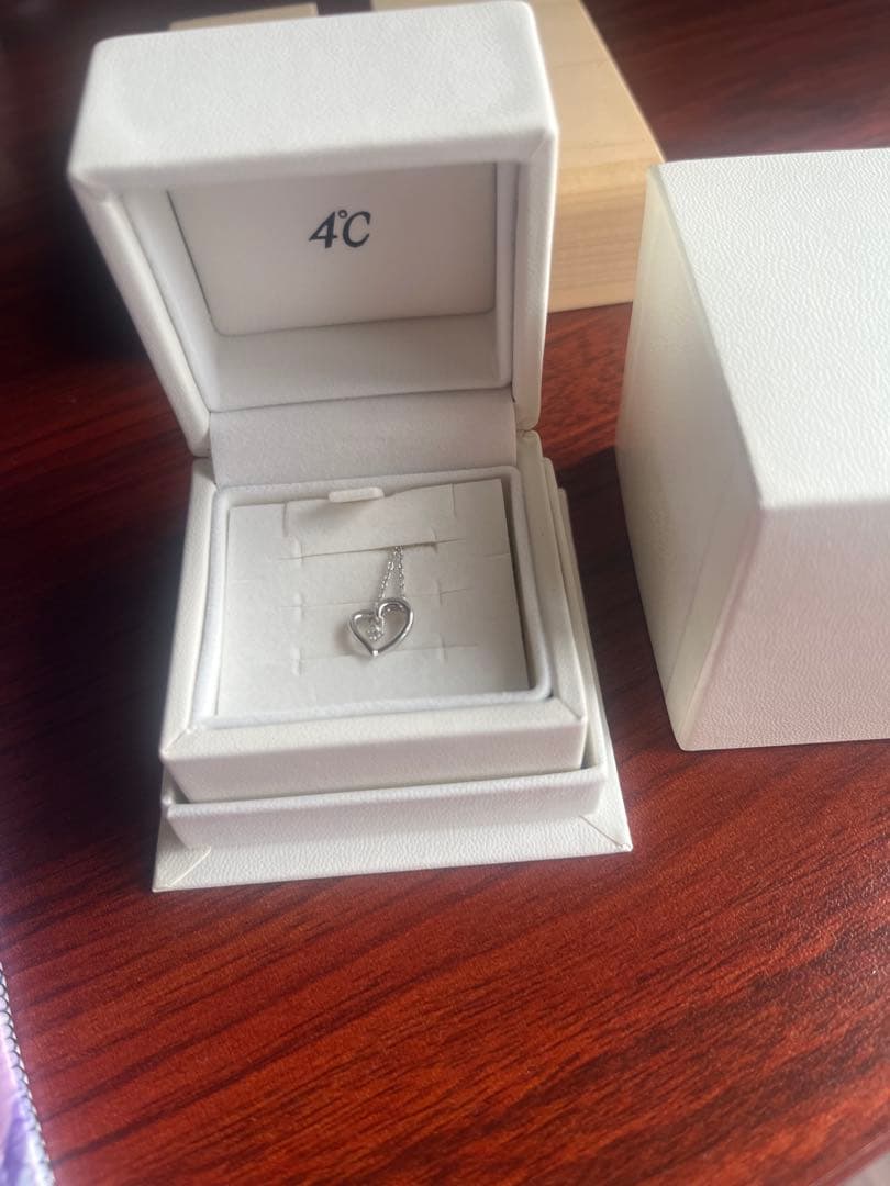 4°C ネックレス　ハート　10k