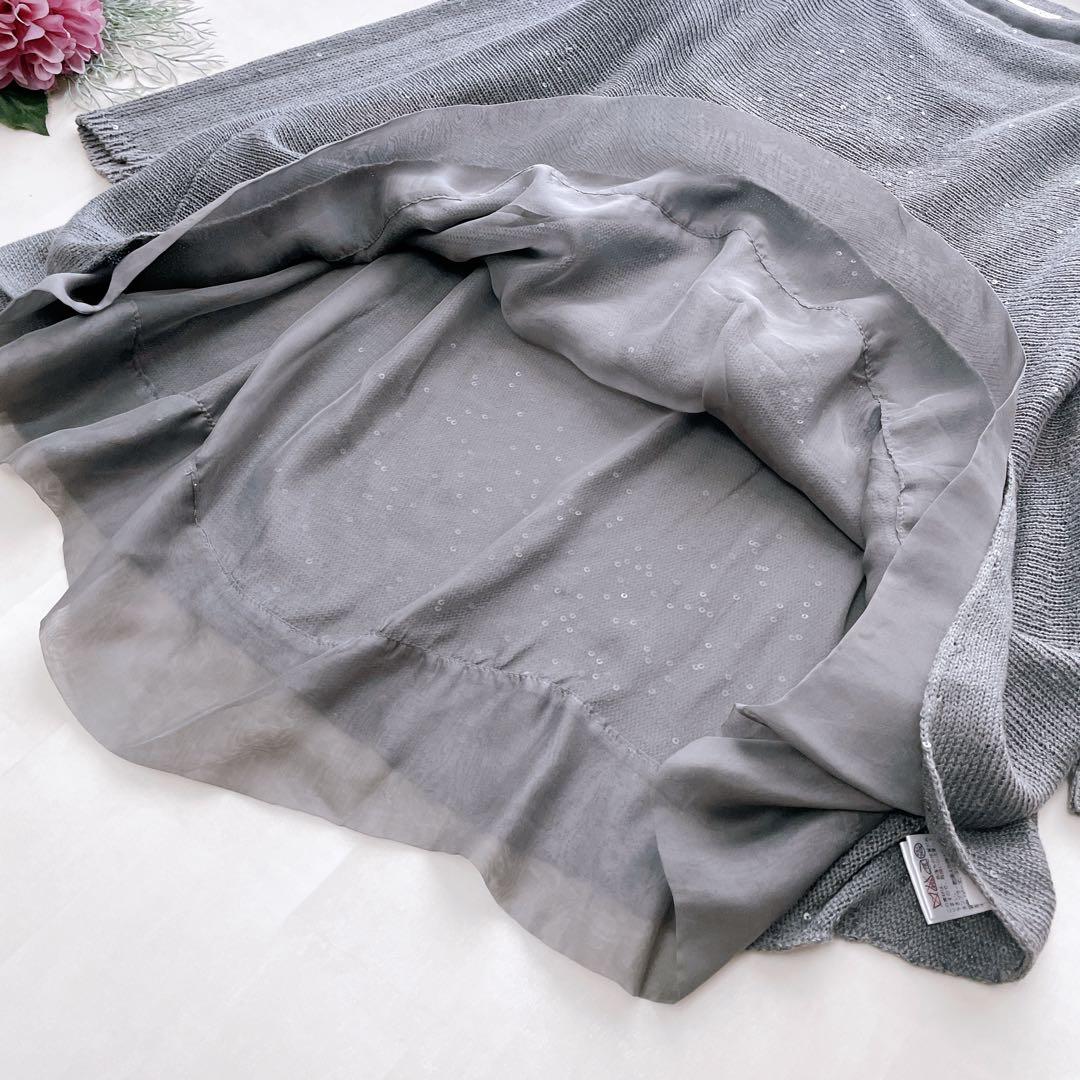 人気✨ブルネロクチネリ スパンコール レイヤードニット リネン シルク M