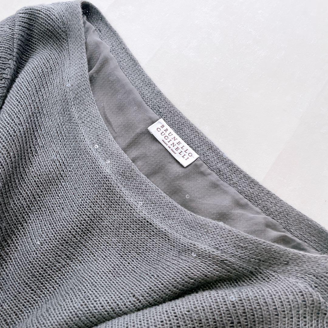 人気✨ブルネロクチネリ スパンコール レイヤードニット リネン シルク M