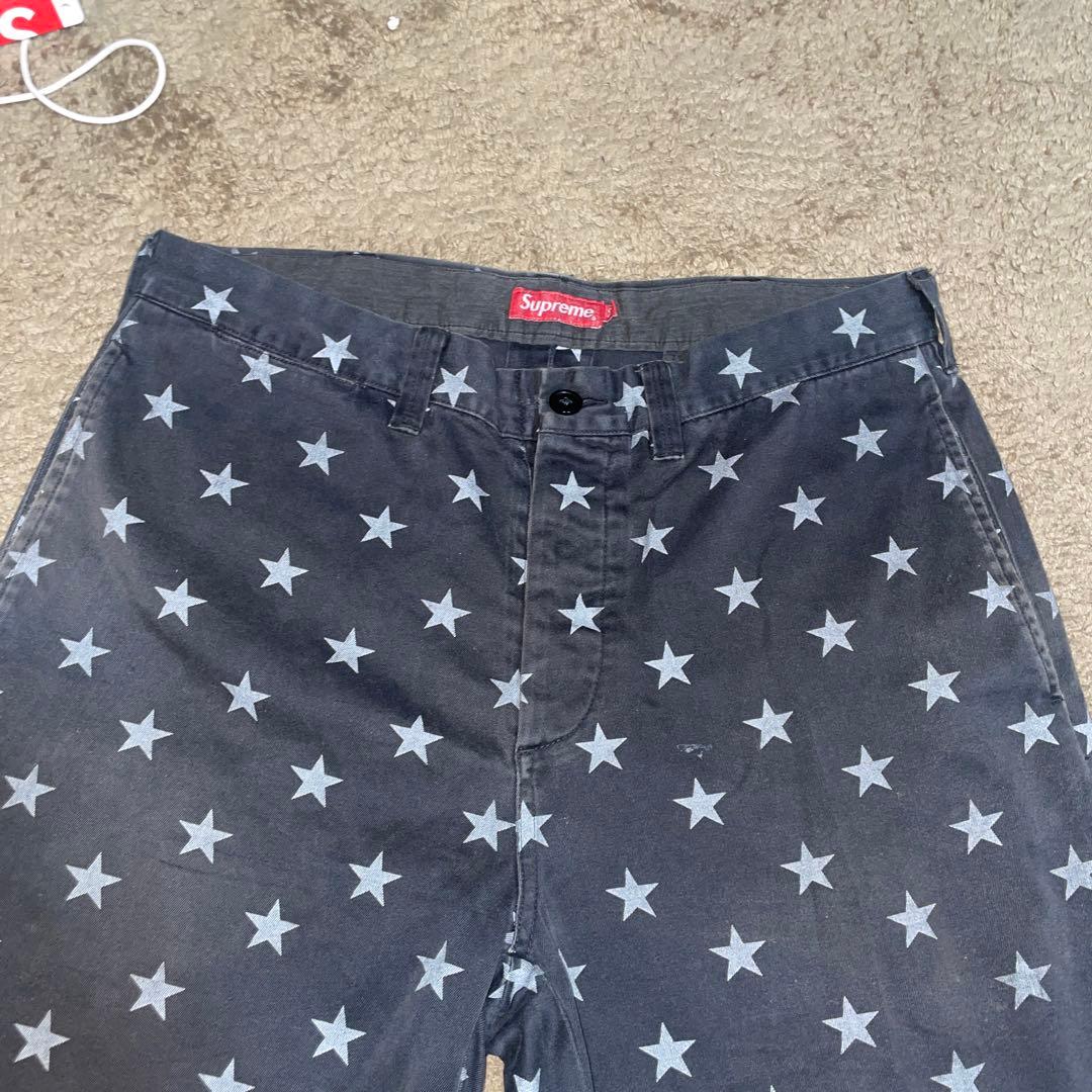 パンツ supreme chino pant black stars 32