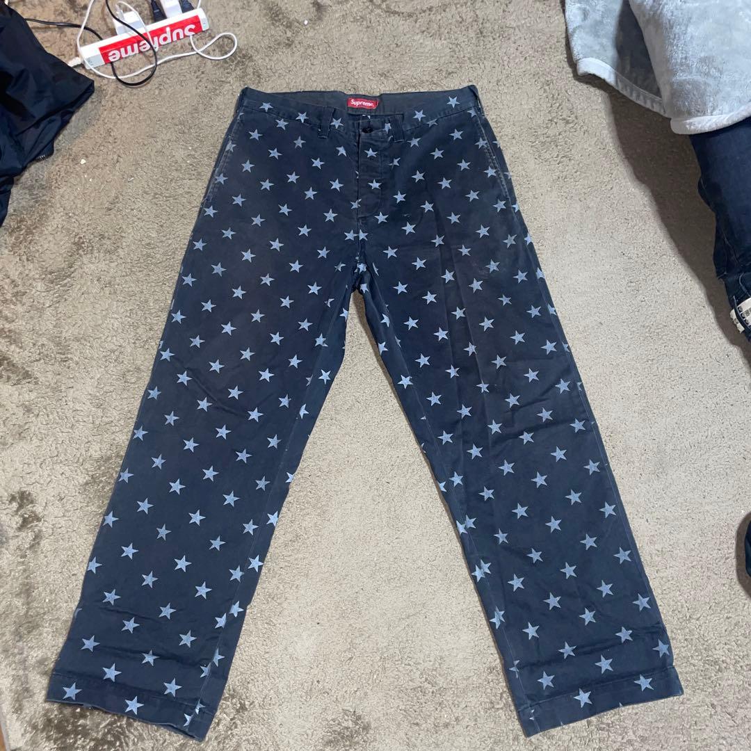 パンツ supreme chino pant black stars 32