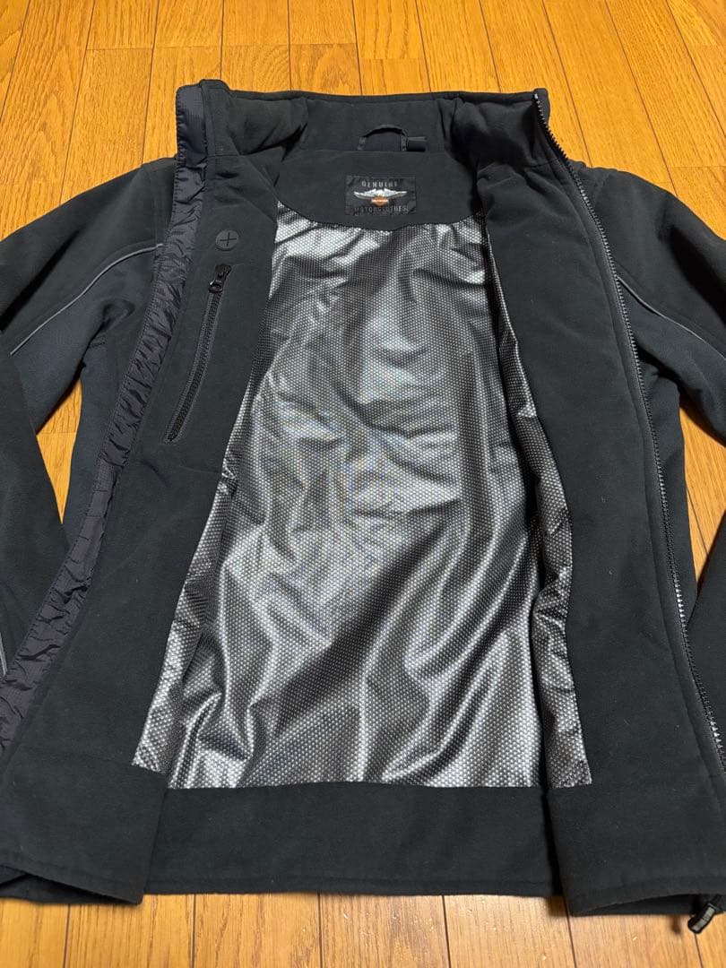 ハーレーダビットソン、スカルウインドプルーフ防風フリースジャケット、ブラック、M