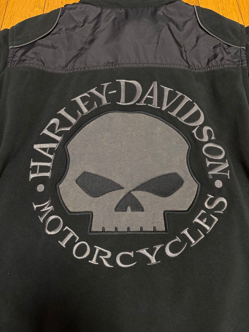 ハーレーダビットソン、スカルウインドプルーフ防風フリースジャケット、ブラック、M