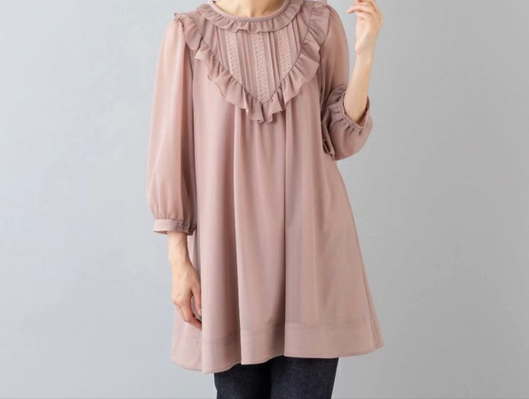 美品　ローズティアラ　エアリーオーガンジー　チュニック　ブラウス