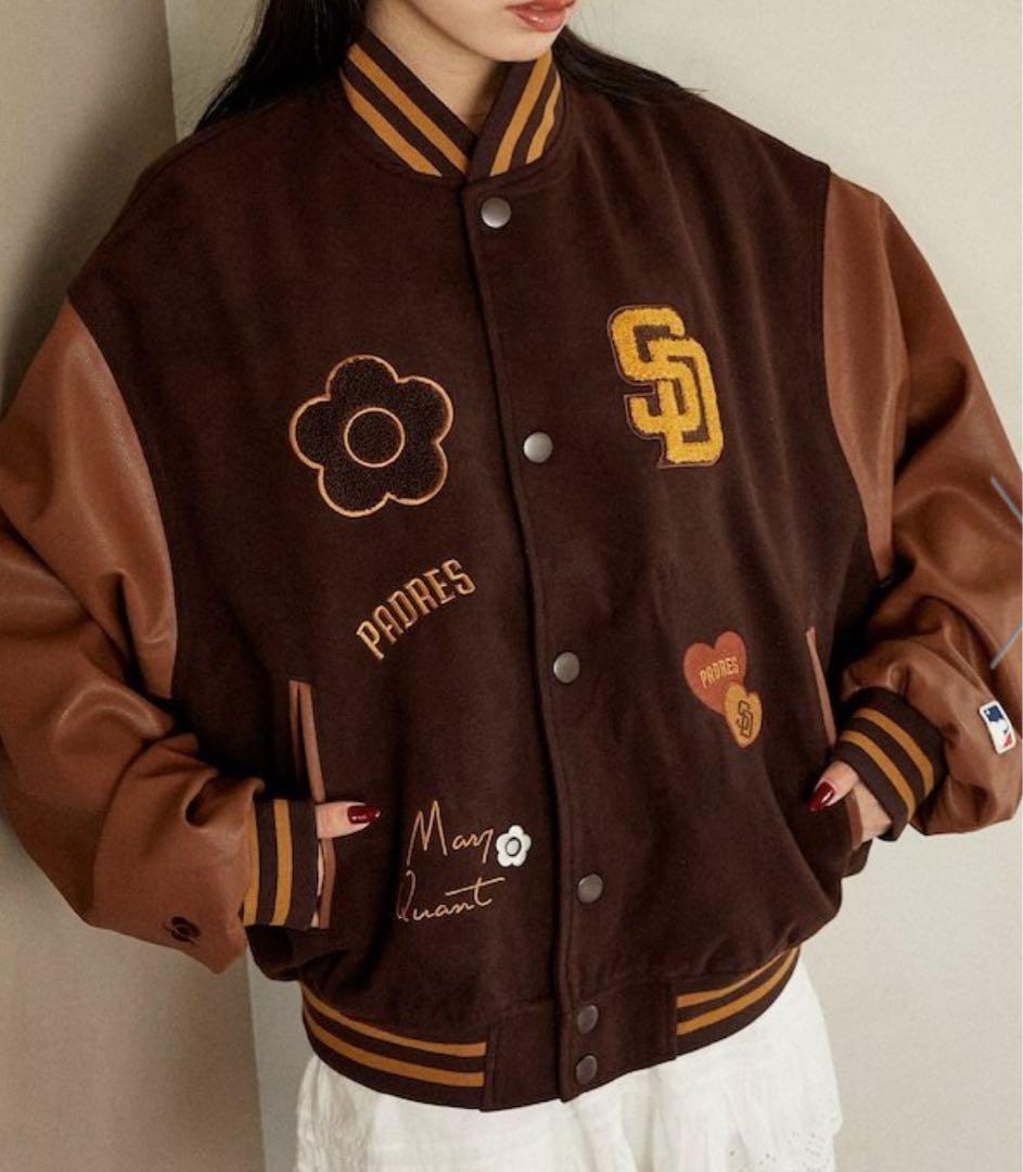 マリークワント スタジアムジャケット(ブラウン)サイズM