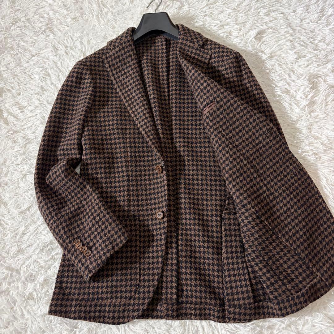 美品 リングジャケット ニューバルーン生地 アンコン　ハウンドトゥース 段返り