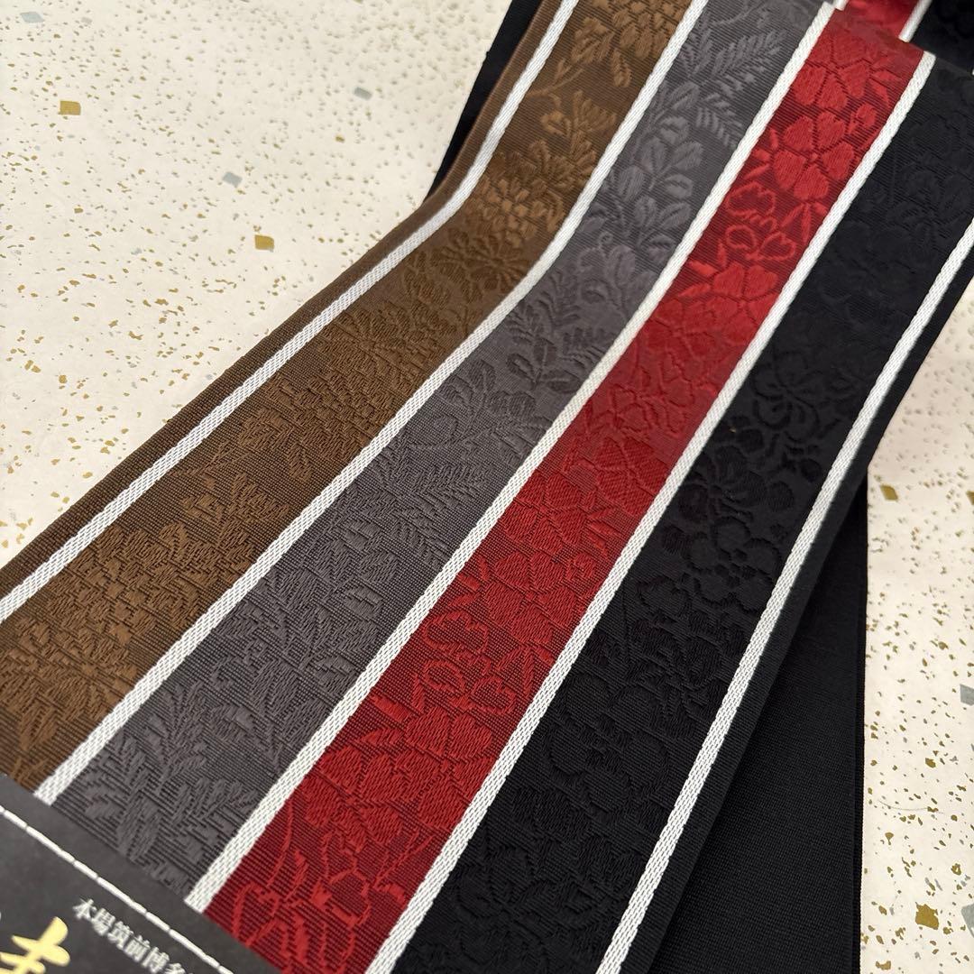 OB81本場筑前博多織 半幅帯 小袋帯 清粋　正絹　新品未使用