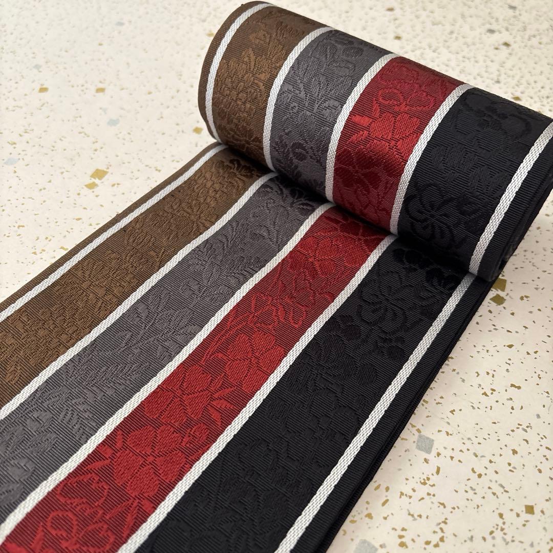 OB81本場筑前博多織 半幅帯 小袋帯 清粋　正絹　新品未使用