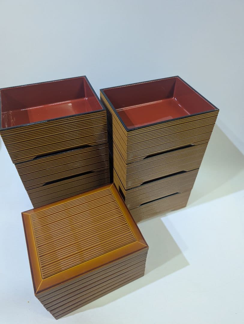 うなぎ屋 鰻重箱 8個 まとめ売り 千筋丼重 春慶内朱 うな重 うなぎ用重箱 鰻