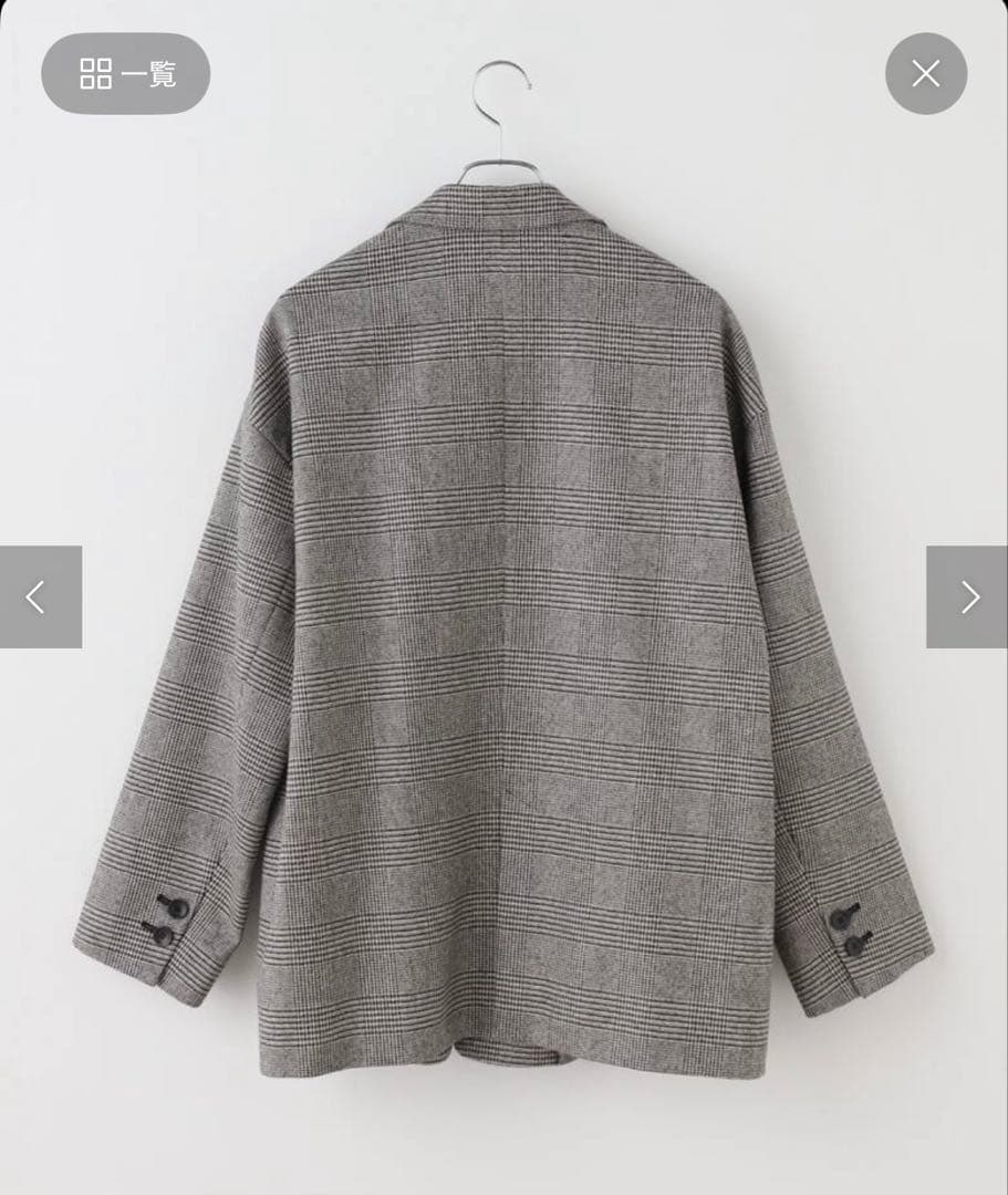 週末お値下げ【新品・春までOK】NOBLEオーバーサイズチェックジャケットグレー