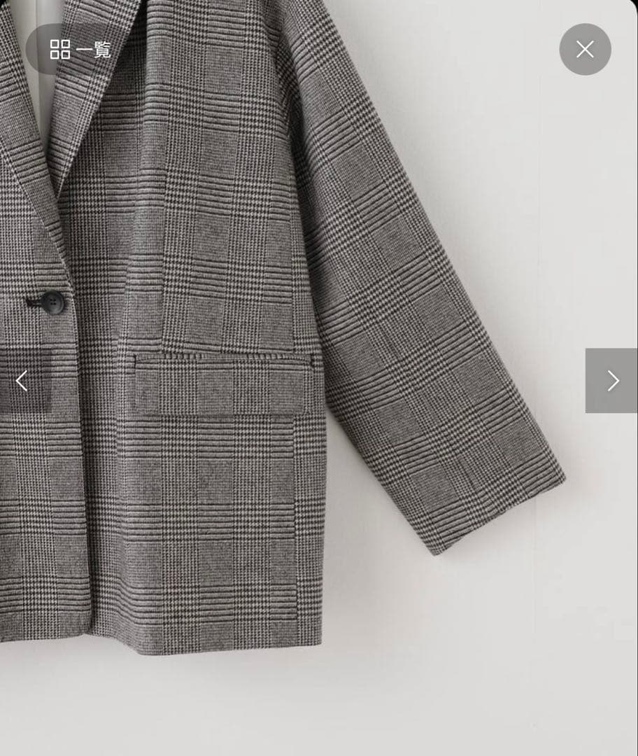 週末お値下げ【新品・春までOK】NOBLEオーバーサイズチェックジャケットグレー