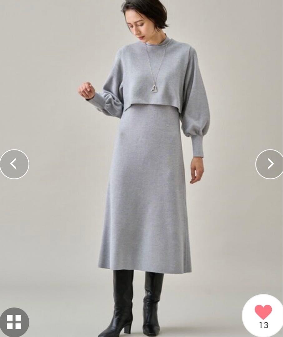 【未使用級✨️】アナイ メリノウール アンサンブル ニット ワンピース グレー M