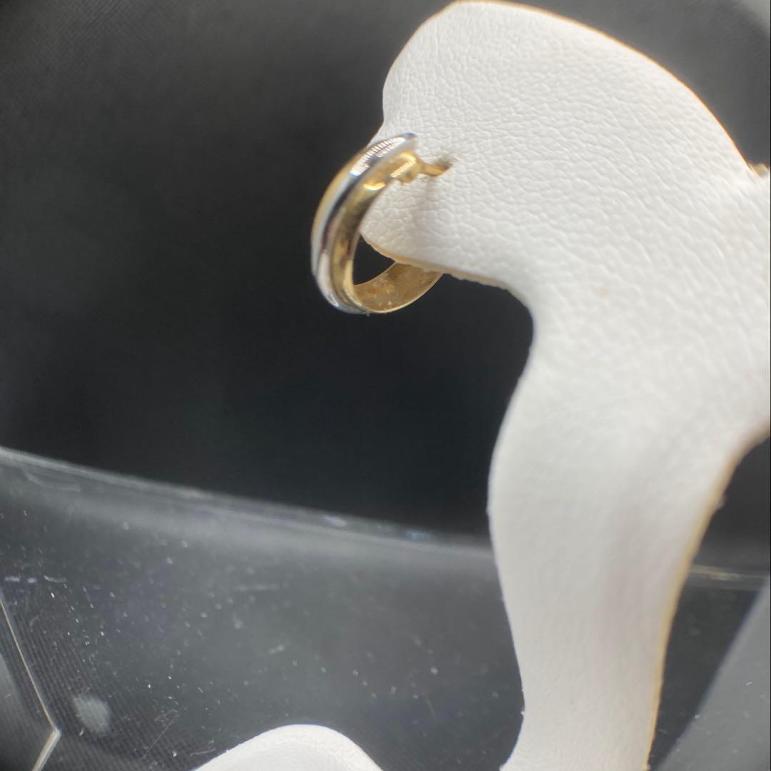 K18 pt 18金＋プラチナフープピアス　片耳