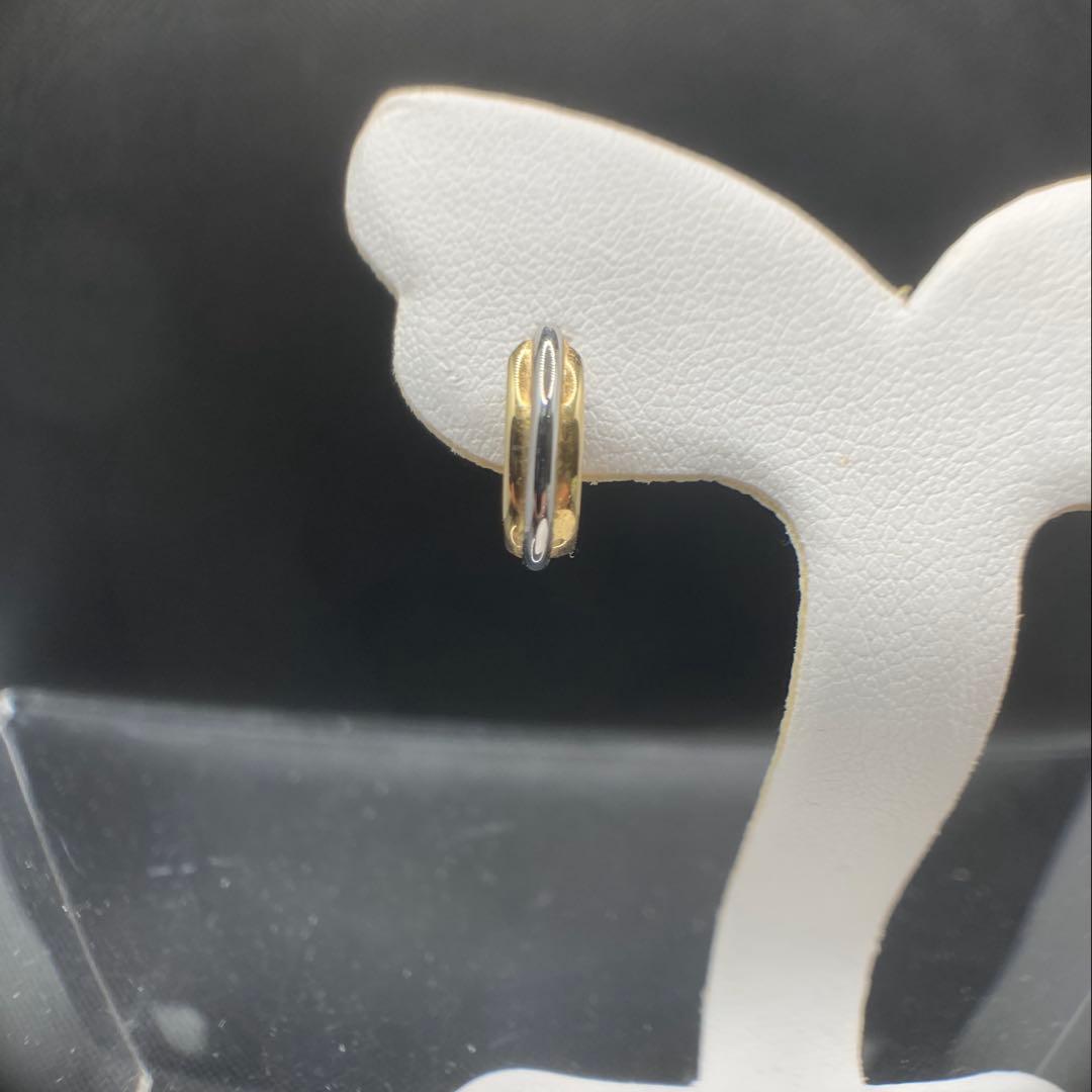 K18 pt 18金＋プラチナフープピアス　片耳