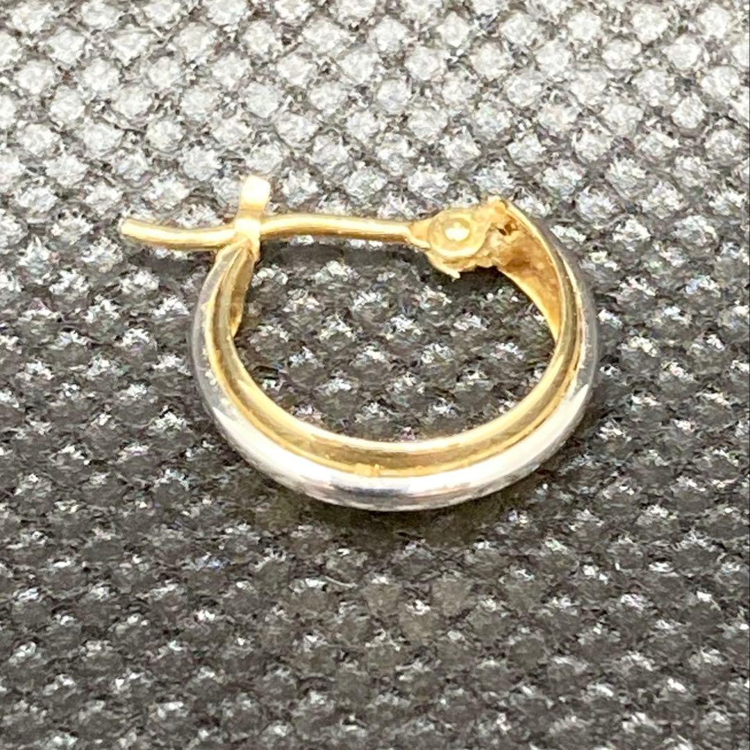 K18 pt 18金＋プラチナフープピアス　片耳