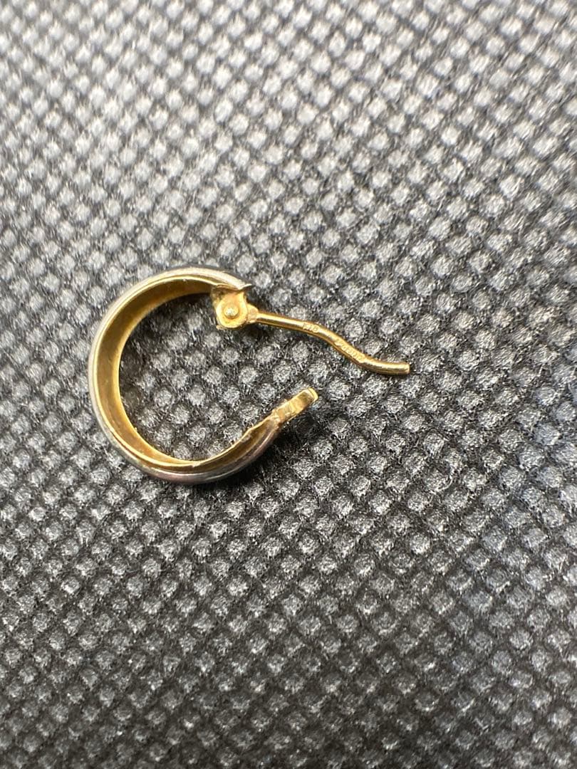 K18 pt 18金＋プラチナフープピアス　片耳